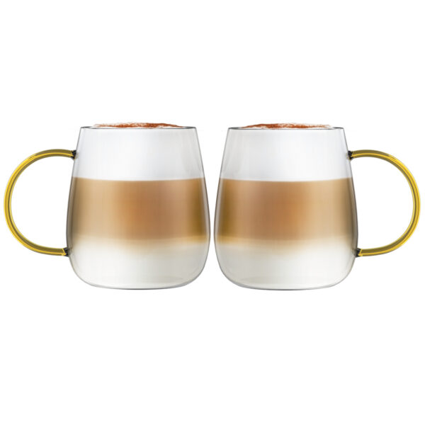 Komplet 2 szklanek z żółtym uchem 400 ml Bolla 1173