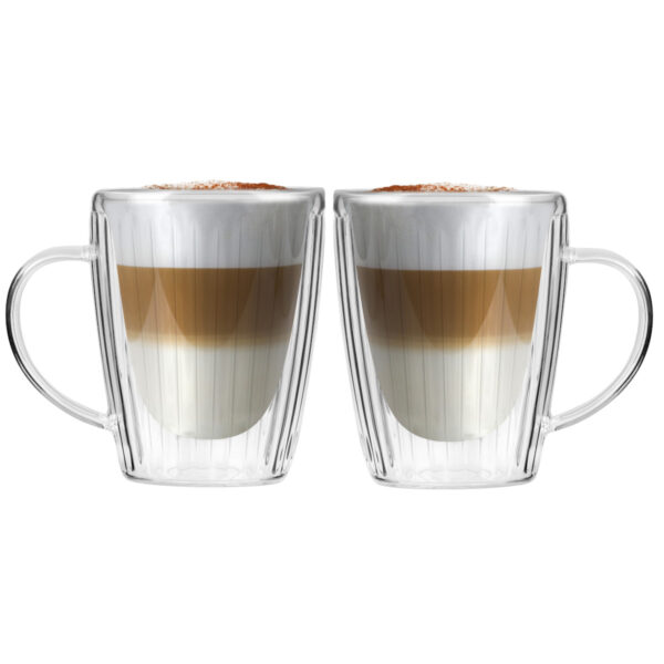 Komplet 2 szklanek z uchem z podwójną ścianką 250 ml Livio Duo 1654