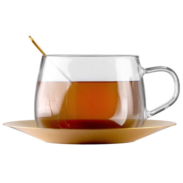 Filiżanka 400ml z łyżeczką i złotym spodkiem Eva 1913