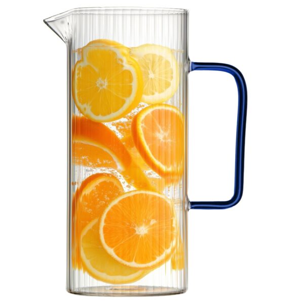 Dzbanek ryflowany z niebieskim uchem 1500ml Livio 1852