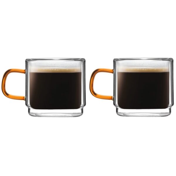 Komplet 2 szklanek z podwójną ścianką do espresso Amber 80 ml 8579